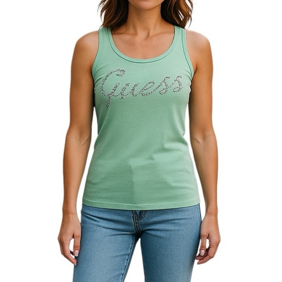 Guess Tank Top Mint Green - Picture 1 of 8